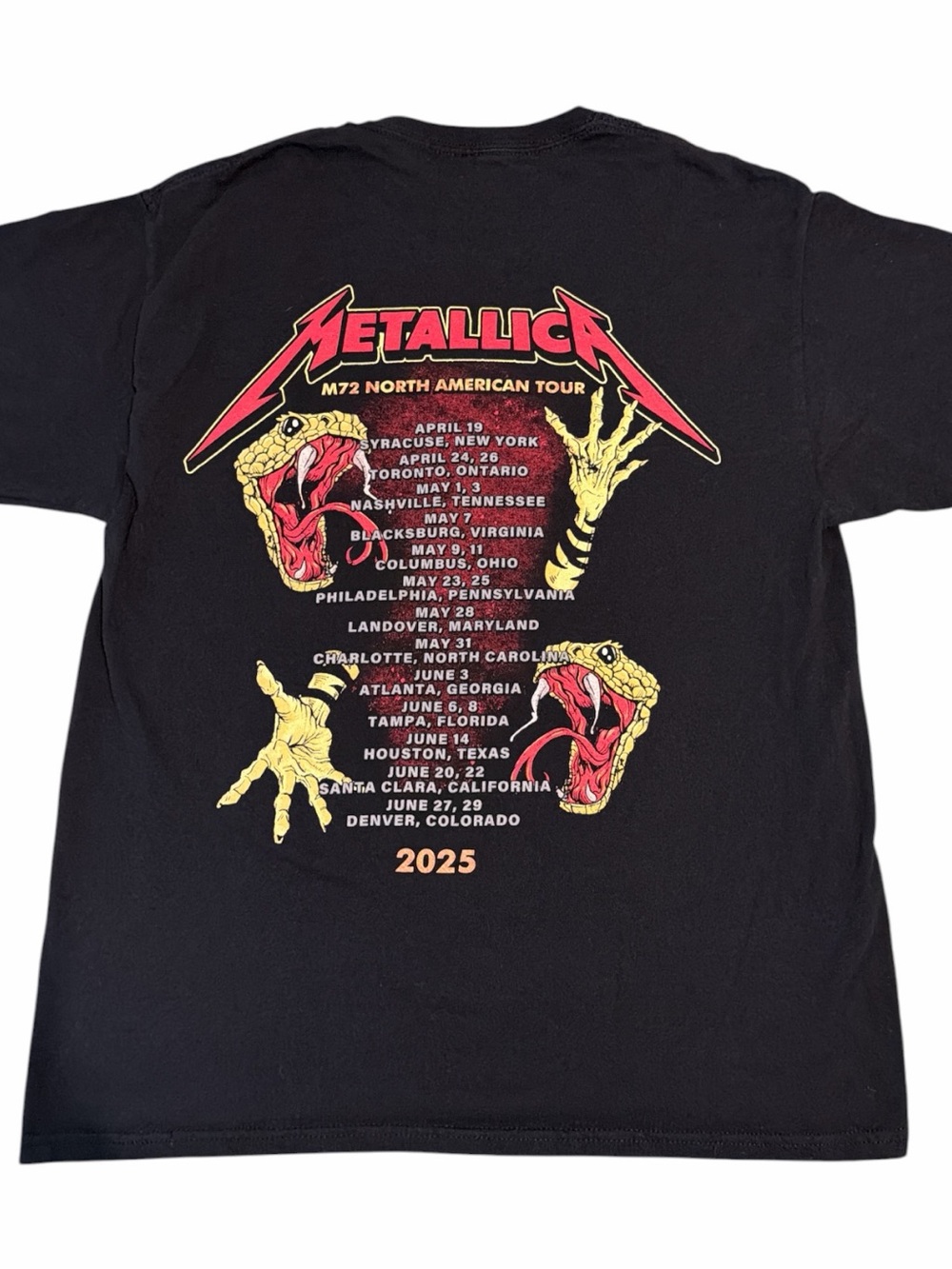 Metallica band tee Tour merch shirt grunge metal 90s Y2K vintage style large - Picture 5 of 6